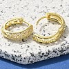 Brass Clear Cubic Zirconia Hoop Earrings EJEW-M047-24G-3