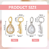 BENECREAT 12Pcs 2 Colors Rack Plating Brass Micro Pave Clear Cubic Zirconia Charms KK-BC0013-62-2