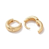 Texture Rings Brass Hoop Earrings for Women EJEW-B056-02G-01-2