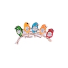 5 Birds On the Branches Alloy Enamel Pins with Crystal Rhinestone PW-WG708C5-02-1