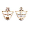 Brass Micro Pave Clear Cubic Zirconia Pendants KK-S359-130-RS-2