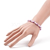 Acrylic Heart & Glass Pearl Beaded Stretch Bracelet for Women BJEW-JB08393-3