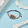 Handmade Japanese Seed Skull Link Bracelet BJEW-MZ00021-01-5