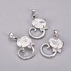 Natural Quartz Crystal Kitten Pendants G-L512-R20-1