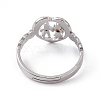 Non-Tarnish 201 Stainless Steel Heart with Lovers Adjustable Ring for Valentine's Day RJEW-K238-11P-2