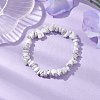 Synthetic White Howlite Chip Beaded Stretch Bracelets for Women Men BJEW-JB10652-05-2