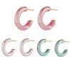 304 Stainless Steel Enamel Stud Earrings STAS-OY003-61G-1