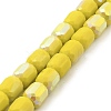 Frosted Imitation Jade Glass Beads Strands GLAA-P058-08A-09-1