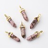 Natural Rhodonite Double Terminated Pointed Pendants G-G902-B18-4