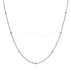 Stainless Steel Beaded Snake Bone Chain Necklace for Girls LO8712-2-1