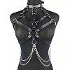 Black PU Leather Chest Harness Belts FS-WG16471-01-1