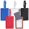 5Pcs 5 Colors Rectangle PU Leather Luggage Tag AJEW-ME0002-85-1