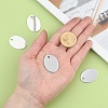 Tarnish Resistant 201 Stainless Steel Oval Stamping Blank Tag Pendants STAS-S031-04-4