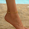 Summer Beach Brass Teardrop Tassel Anklets for Women IU8608-5