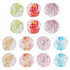 14Pcs 7 Colors Handmade Foil Lampwork Beads FOIL-TA0001-07-3