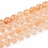 Crackle Transparent Glass Beads Strands GLAA-N063-8mm-07-1