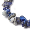 Natural Lapis Lazuli Chip Beaded Charm Bracelets for Women BJEW-JB11371-4