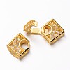 Rhombus Brass Micro Pave Cubic Zirconia Fold Over Clasps ZIRC-F013-02G-FF-3