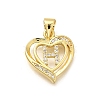 Rack Plating Brass Micro Pave Cubic Zirconia Pendants KK-L226-101G-H-1