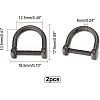 2Pcs 304 Stainless Steel D-Ring Anchor Shackle Clasps STAS-CA0001-56B-2