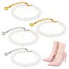   2 Pairs 2 Colors Women's Detachable ABS Plastic Imitation Pearl Beaded Shoe Laces for High Heels FIND-PH0007-46-1
