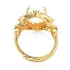Rack Plating Oval Brass Micro Pave Cubic Zirconia Adjustable Ring Components KK-Q819-12G-3