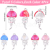 20Pcs 5 Colors Alloy Resin Pendants FIND-BM0001-61S-2