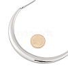 304 Stainless Steel Arc Shaped Pendant Snake Chain Necklaces for Women NJEW-B122-03P-5