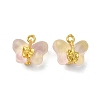 Light Gold Tone Alloy with Glass Charms PALLOY-Q457-01G-03-1