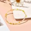 Faceted Round Glass Beads Stretch Bracelet for Teen Girl Women BJEW-JB07072-05-4