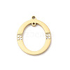 304 Stainless Steel Micro Pave Cubic Zirconia Pendants STAS-P431-21G-1