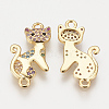 Brass Micro Pave Cubic Zirconia Kitten Links connectors X-ZIRC-Q001-177G-1