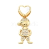 Real 18K Gold Plated Brass Micro Pave Cubic Zirconia Pendants KK-L209-100G-01-1