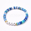 Polymer Clay Heishi Beads Stretch Bracelets BJEW-JB05710-05-1