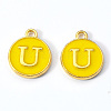 Golden Plated Alloy Enamel Charms X-ENAM-S118-09U-2