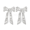 304 Stainless Steel Bowknow Stud Earrings EJEW-D281-14S-1