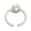 Rack Plating Brass Open Cuff Rings for Women RJEW-F162-01P-Q-3