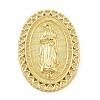 Virgin Mary Theme Rack Plating Brass Micro Pave Clear Cubic Zirconia Pendants KK-Z067-06G-05-1