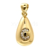 Rack Plating Brass Micro Pave Cubic Zirconia Pendants KK-L226-102G-C-1