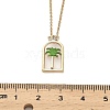 Arch with Coconut Tree Brass Enamel Pendant Necklaces NJEW-H051-03G-5