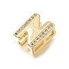 Brass Micro Pave Clear Cubic Zirconia Initial Spacer Bars KK-E802-34G-N-2