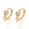 Brass Micro Pave Cubic Zirconia Hoop Earring Finding KK-N261-45G-1