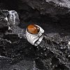 Oval Natural Tiger Eye Finger Rings PW-WG14D78-04-1