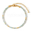 Retro Ethnic Style Round Natural Green Aventurine Beaded Bracelets for Women OR1115-1-2