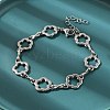 304 Stainless Steel Flower Link Chains Bracelets for Men & Women BJEW-D042-42P-3