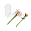 Handmade Lampwork Birthday Flower & Vase Set for Tabletop Display LAMP-D007-002J-2