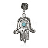 Alloy Synthetic Turquoise European Dangle Pendants PALLOY-J701-01AS-2