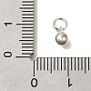 Rhodium Plated 925 Sterling Silver Round Charms STER-G043-08A-P-3