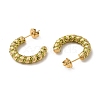 Real 18K Gold Plated 304 Stainless Steel with Glass Ring Stud Earrings EJEW-Z026-18G-04-2