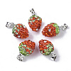 Polymer Clay Rhinestone Pendants RB-S055-39I-1